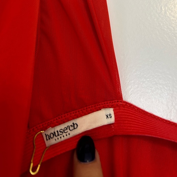 House of CB Valentina Scarlet Asymmetrical Cutout Mini Dress - Picture 3 of 7